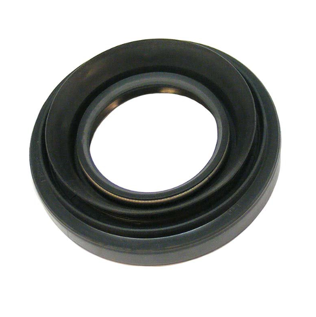 Rear brake drum seal; black rubber with metal inner ring for ATV brake drums.