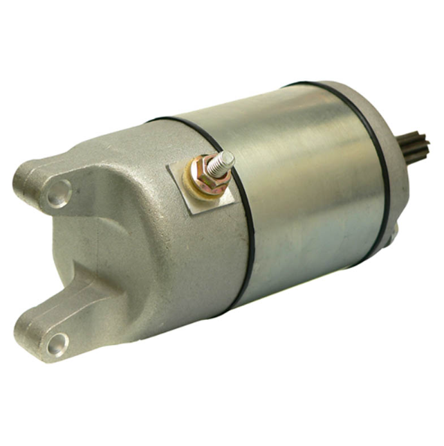 Starter Motor by ATV City; silver metal cylinder with mounting ears