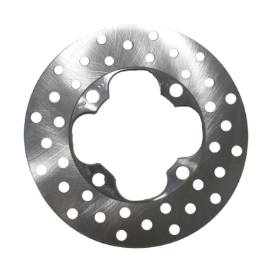 Front brake disc rotor for Honda ATVs (TRX500/680) OEM 45251-HP0-A51, perforated steel.
