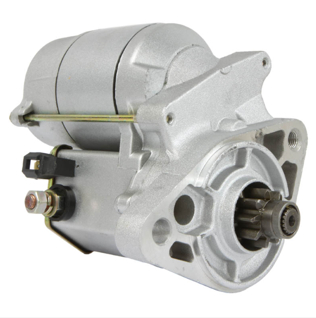 Starter motor for Kawasaki Mule diesel KAF950 by DGT Agri, silver metal body