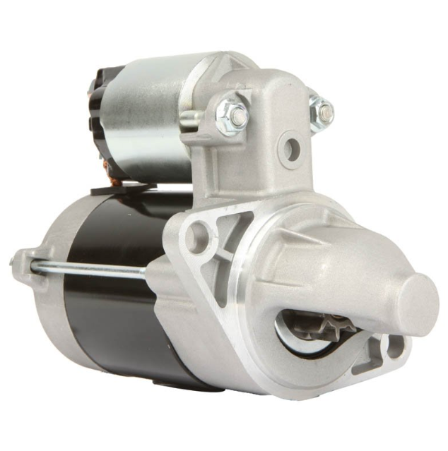 Starter motor for Kubota RTV 500, OEM EG673-63013, silver and black housing