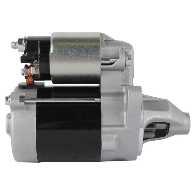 Starter motor for John Deere and Kawasaki; silver housing, black body