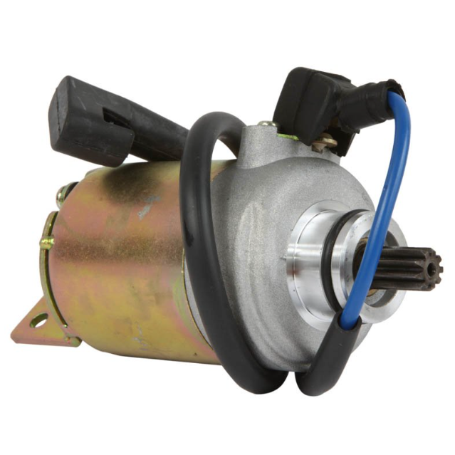 Starter motor with silver metal body for Polaris Phoenix 200/Sawtooth 200 (2005–2020), OEM 0453024, ATV City.