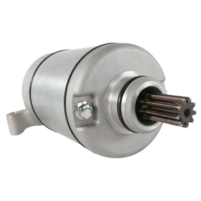 Starter motor for Yamaha Grizzly 550/700 and Kodiak 700, OEM ref 28P-81890-00-00, silver metal housing
