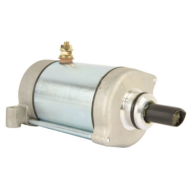 Starter motor for Yamaha Rhino Grizzly Raptor Viking 700cc, metal silver finish with black drive shaft