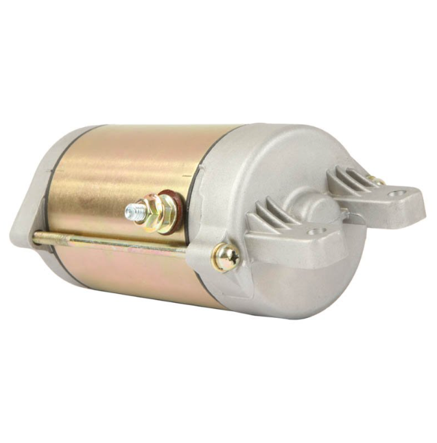 Starter motor for Kymco MXU 500 series ATV, gray housing with gold solenoid, OEM 31210-LBA2-E00, ATV City