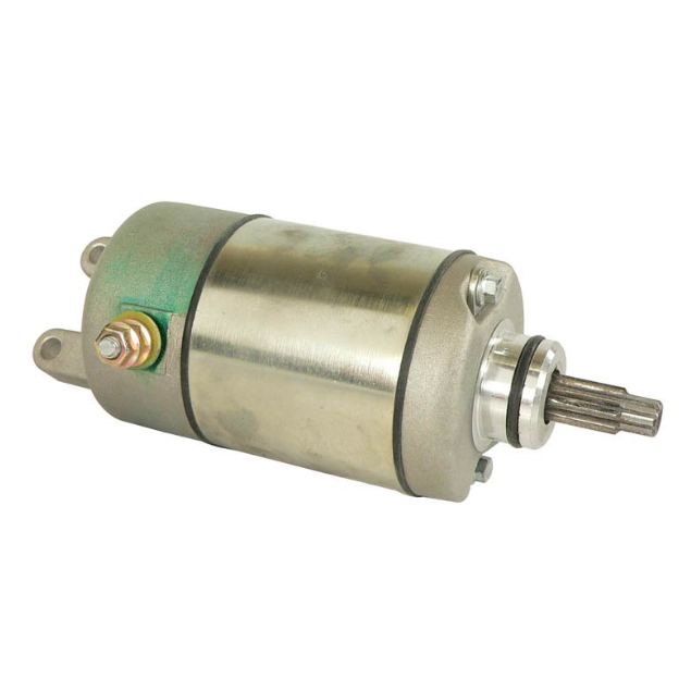 Honda TRX 300 EX starter motor, metallic silver with green band