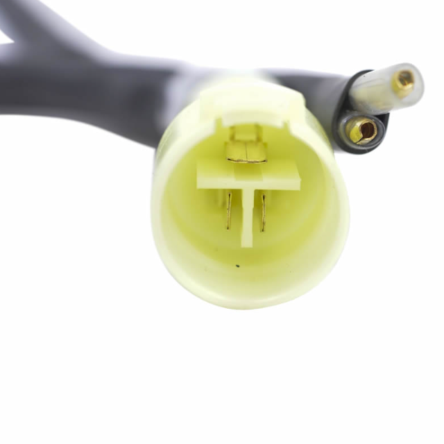 Regulator/Rectifier connector for Honda TRX 300 Fourtrax, yellow circular plug with two flat pins