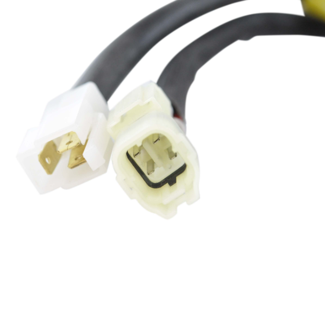 MOSFET regulator rectifier with dual white connectors and black cables