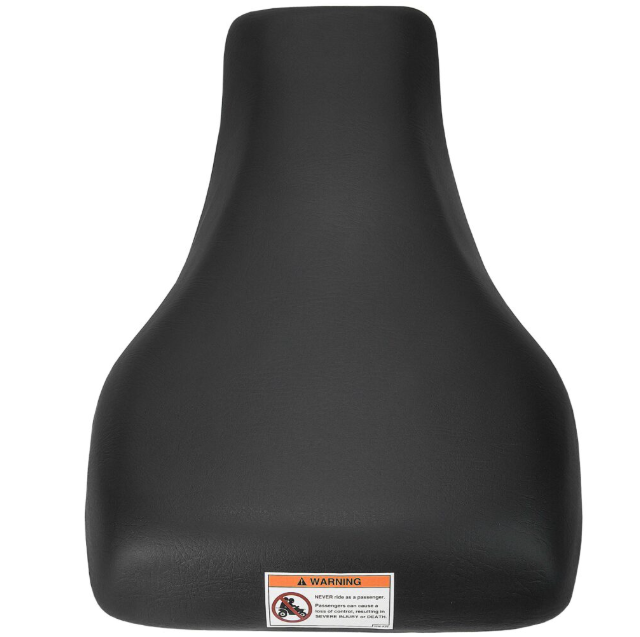 Complete seat for Honda Rancher 420 ATV (2007–2013); black vinyl, direct-fit replacement.