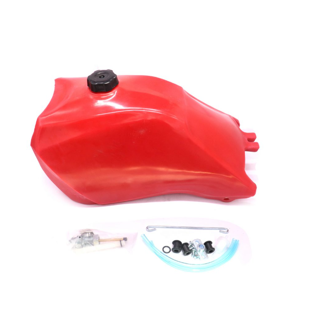 Fuel tank for Honda TRX300 FourTrax (1993–2000), red, with hoses and fittings