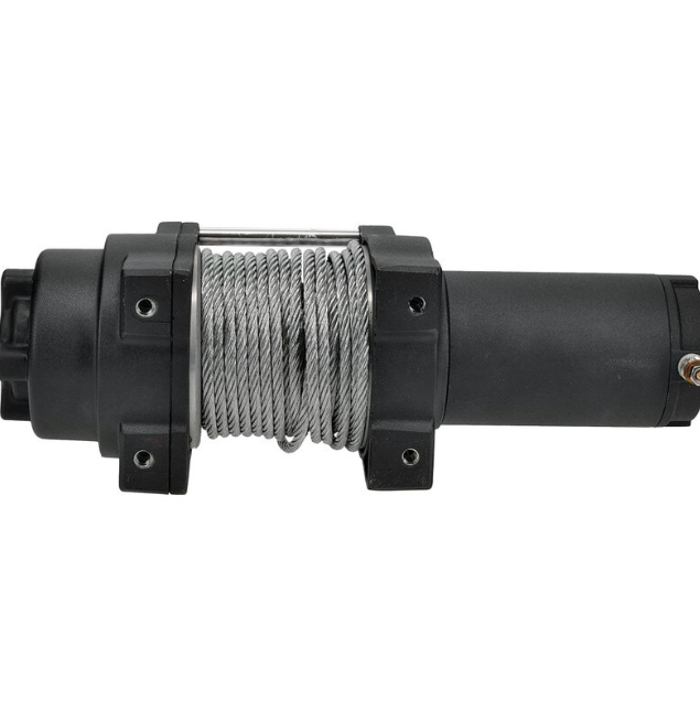 All Balls Racing 3500lb 12V steel-wire winch for ATV/UTV, black body with coiled steel cable