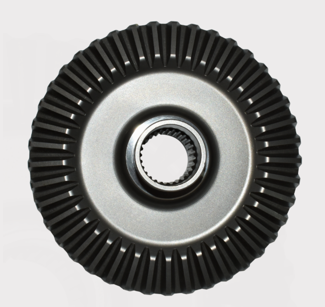 Rear differential ring gear for Honda TRX350 (2000–2006), OEM 41431-HN5-670, with silver hub and black teeth.