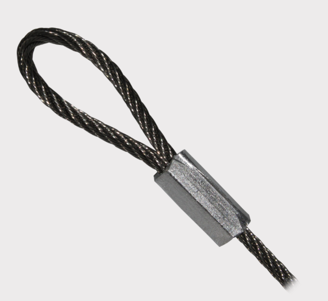 UTV tailgate cable 370mm for Polaris Ranger 902 (2018–2021), steel braided with silver sleeve, ATV City