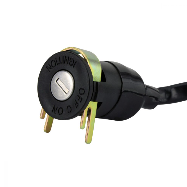 2-position ignition key switch for Polaris Sportsman 90 by ATV City, black with gold terminals.