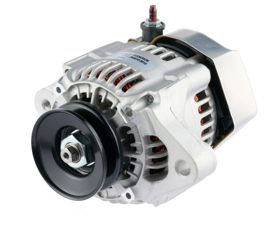 Denso alternator 14V 40A with silver housing and black pulley