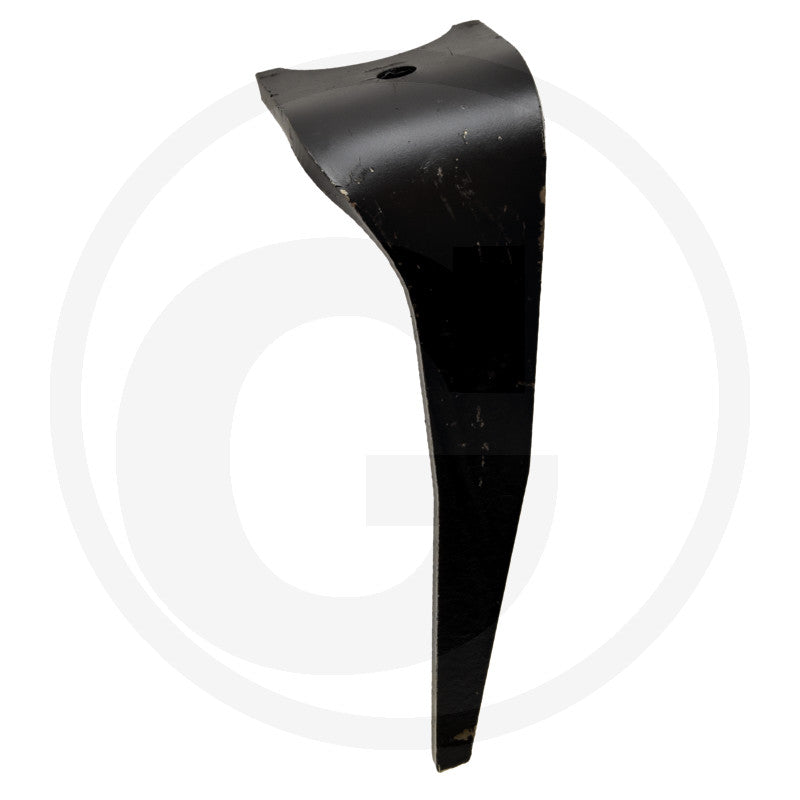 Rotary harrow tine Granit, black metal curved tillage part with mounting hole
