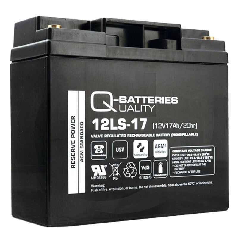 GRANIT Endurance Energy AGM Battery, 12V 17Ah UPS battery for emergency power, black.