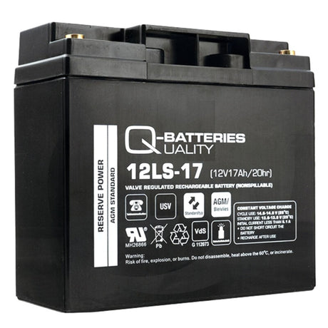 GRANIT Endurance Energy AGM Battery, 12V 17Ah UPS battery for emergency power, black.