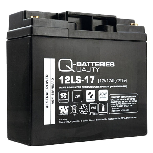 GRANIT Endurance Energy AGM Battery, 12V 17Ah UPS battery for emergency power, black.