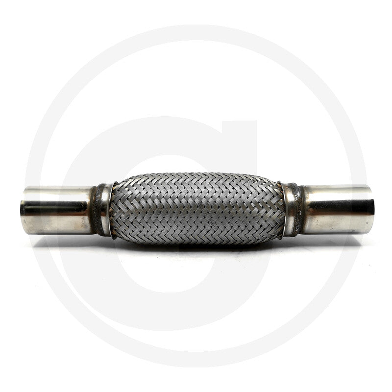Flexible pipe connector with braided stainless steel exterior, GRANIT motor vehicle exhaust hardware