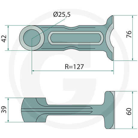 Pruning T Flail head for Bomford Pro Cut 127mm, DGT Agri hedge trimmer accessory