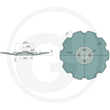 Concave disc GRANIT 1800700048 for tillage parts and agricultural equipment