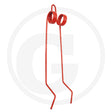 Granit Following Harrow Tine, red steel with coil mounting loops for tillage equipment