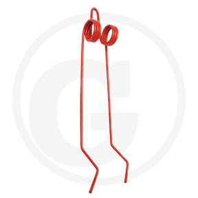 Granit Following Harrow Tine, red steel with coil mounting loops for tillage equipment