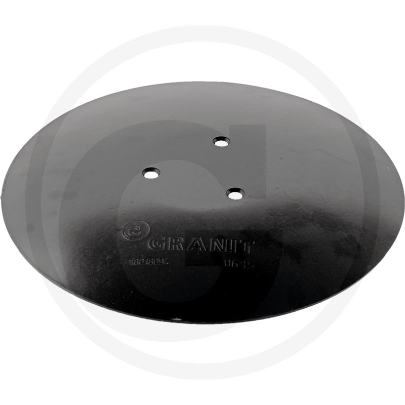 Granit Coulter Disc, black round tillage disc with four mounting holes, model 18018094