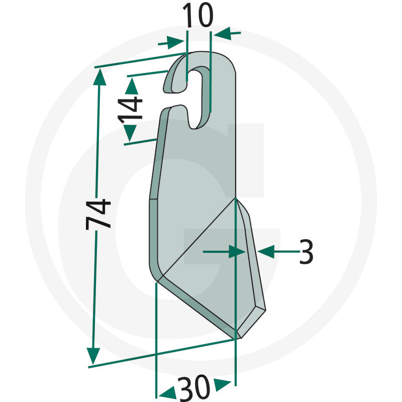 Wing Blade (Right) - GRANIT 18063-AMA-63, tillage part, gray metal
