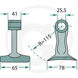 Pruning T Flail – Ferri Reko 0901141 by DGT Agri; hedgecutter flail accessory, two-piece T-head, 41/65/78 mm.