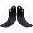 Curved GRANIT tillage blade pair, anticlockwise design, dark metal with mounting holes.