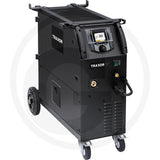 TRAXOR Multi 320+ welding machine, portable black welder on wheels with digital display.