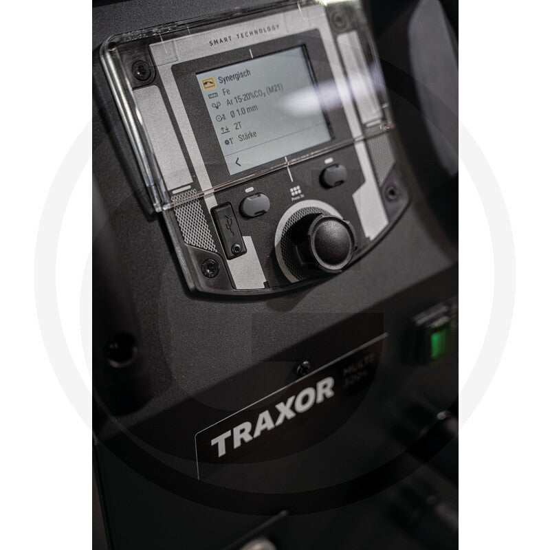 TRAXOR Multi 320+ welding machine, black welder with LCD control panel.