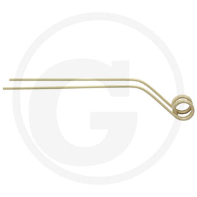 Granit swather tine, beige metal, long looped end, heavy-duty agricultural part