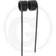 2x Granit Pick-Up Tine Outer RP 205, black steel coil tine for lawn mower blades.