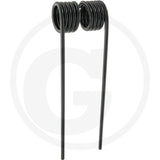 2x Granit Pick-Up Tine Outer RP 205, black steel coil tine for lawn mower blades.