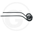 Granit Rotary Tedder Tine, black metal tine with dual straight legs and coil end