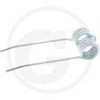 Granit pick-up tine, galvanised steel with two long straight prongs and a coiled end.
