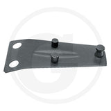 Granit blade holder plate with three mounting pins and two mounting holes, dark gray metal