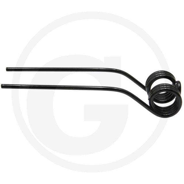 Granit rotary tedder tine pair in black steel with coiled ends