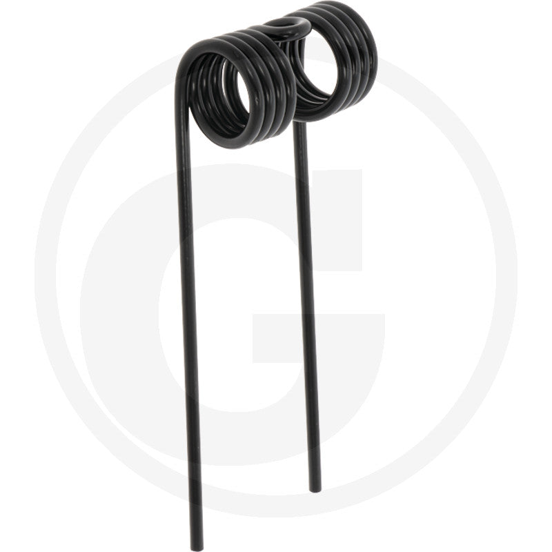 Granit Pick-Up Tine for Welger, agriculture machinery; black metal tine with a coiled spring top.