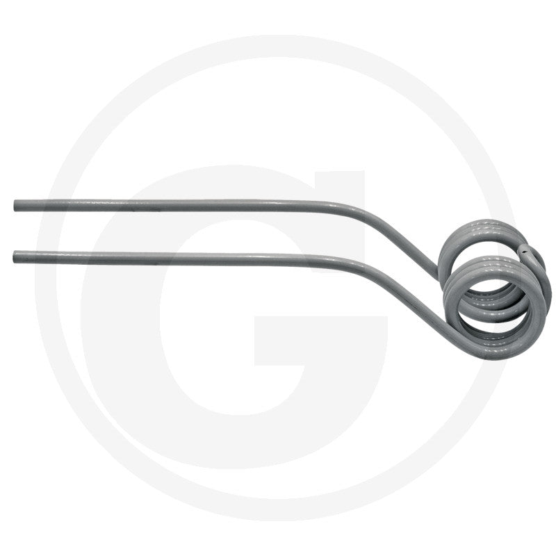 Granit rotary tedder tine, grey steel twin tines with coiled end for agriculture machinery