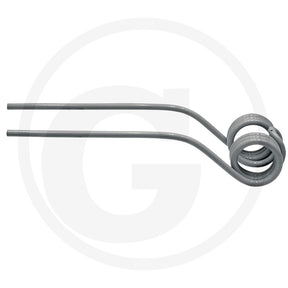 Granit rotary tedder tine, grey steel twin tines with coiled end for agriculture machinery