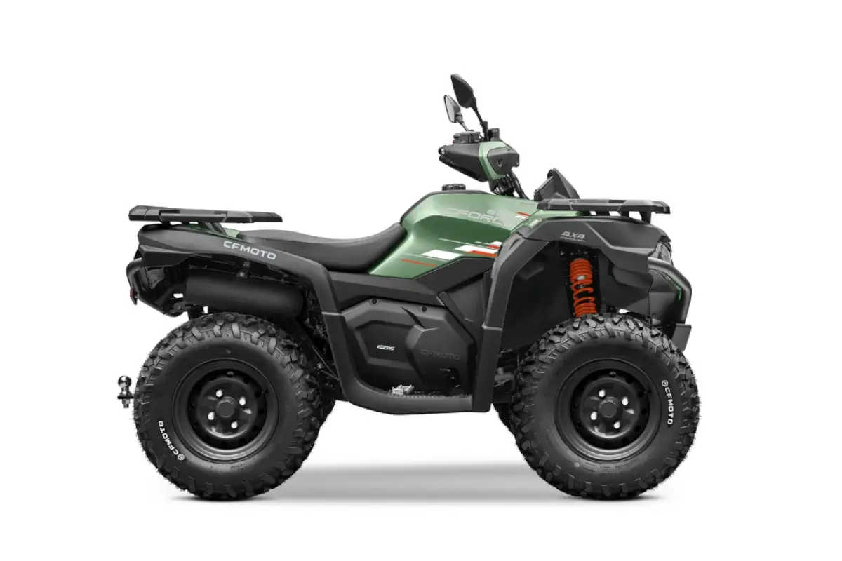CFMOTO CForce 625 Agri ATV, 580cc 4WD, short wheelbase, green with orange suspension