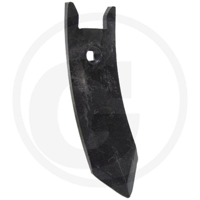 Granit Share Point tillage blade, black metal with mounting hole.