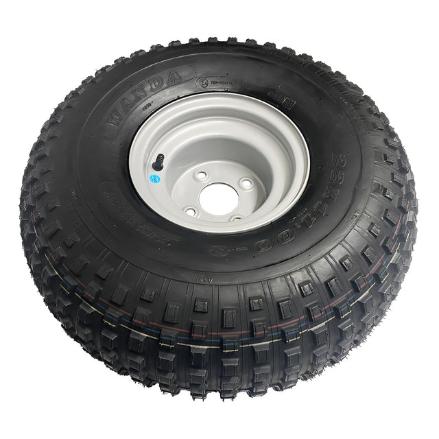 GWAZA ATV wheel and tire, 22x11x8 inch, 4-stud 100 mm PCD with rugged tread