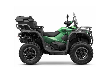 CFMOTO CForce 1000 Touring Premium Overland ATV in forest green with front and rear racks
