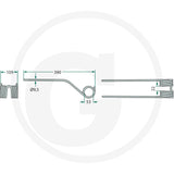 Rotary Tedder Tine by GRANIT, single unit for agriculture machinery.